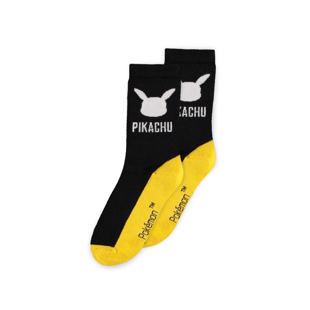 Pokémon - Pikachu Crew (2Pack) Chaussettes - Jaune/Noir